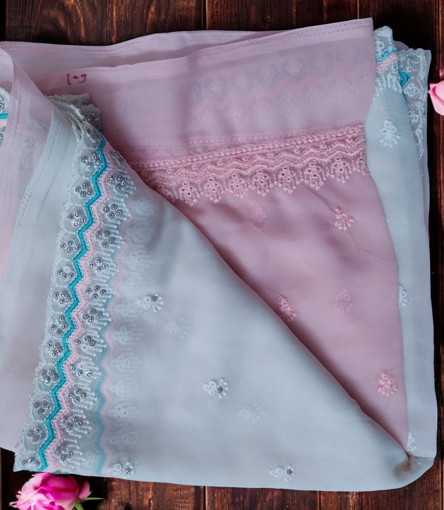 Embroidered Chiffon Saree