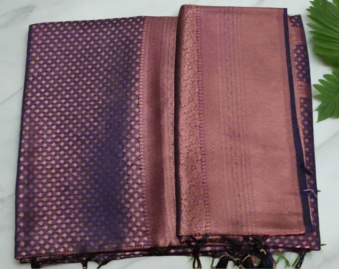 Black silk saree- zari work