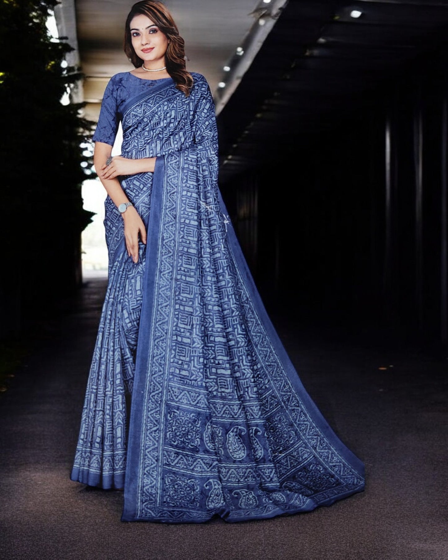 Blue Semi Silk Sarees