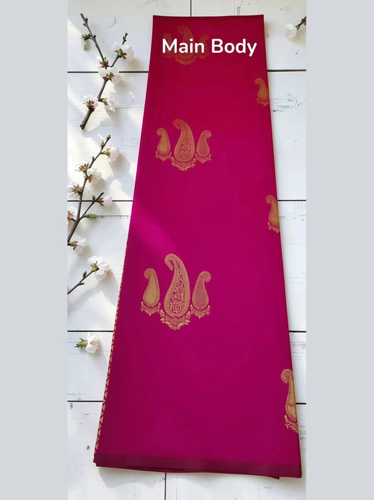 Royal Fuchsia Pink Silk Saree