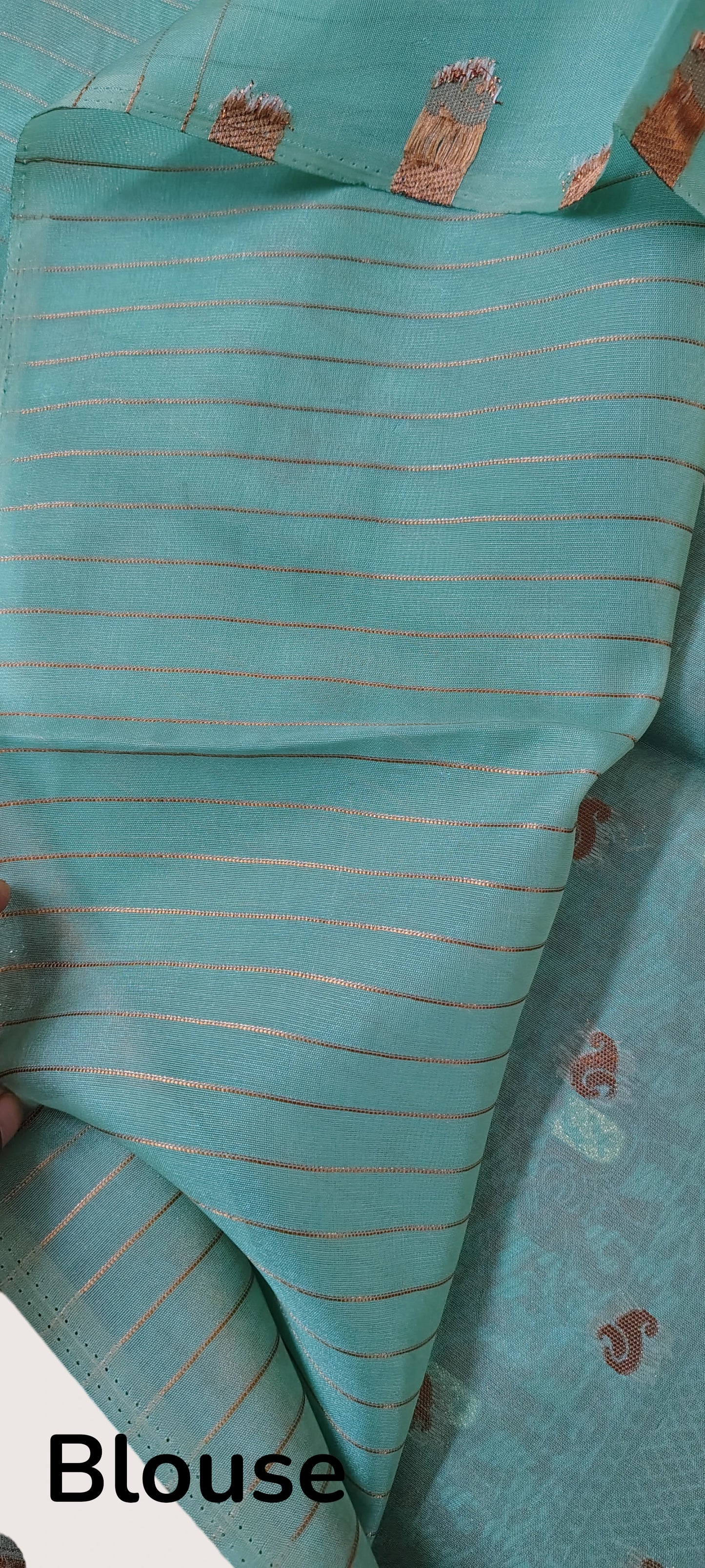 Turquoise organza Deepika silk saree