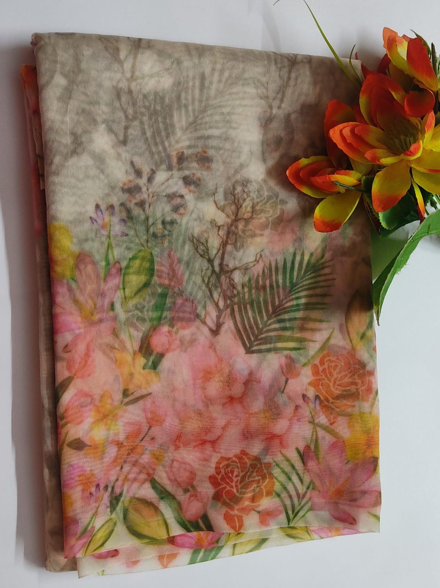 #FloralGeorgetteSaree