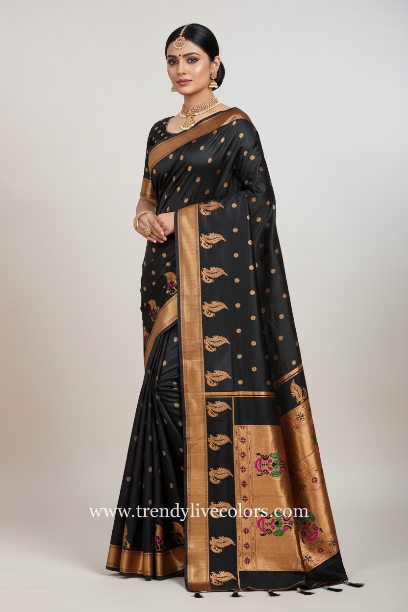 Black Phathani Silk Saree