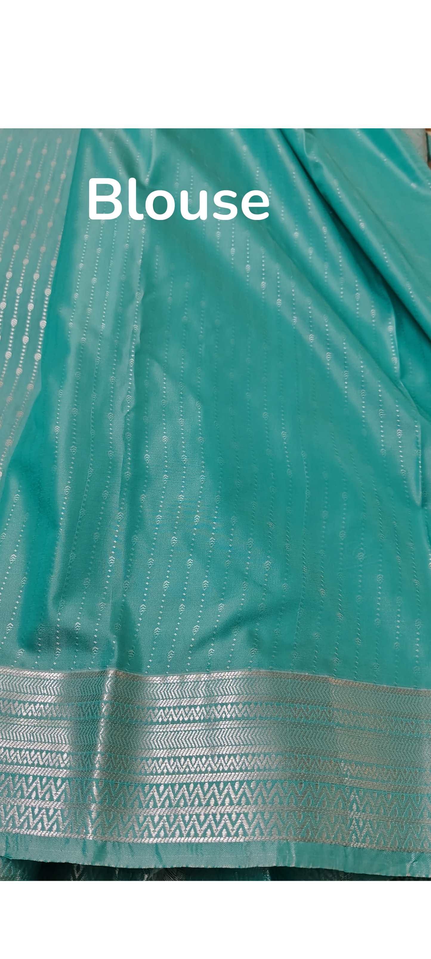 Turquoise Silver Zari Silk Saree