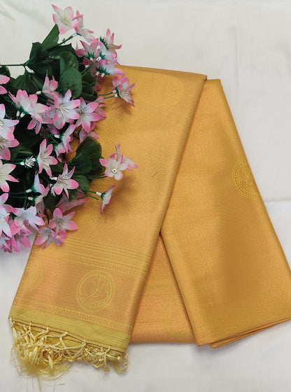 Yellow silk saree