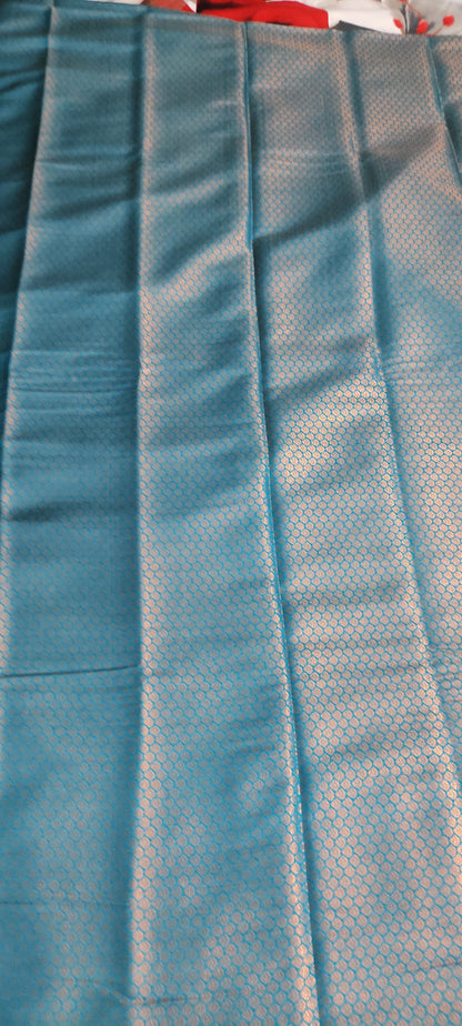 Blue Silk saree - Zari work