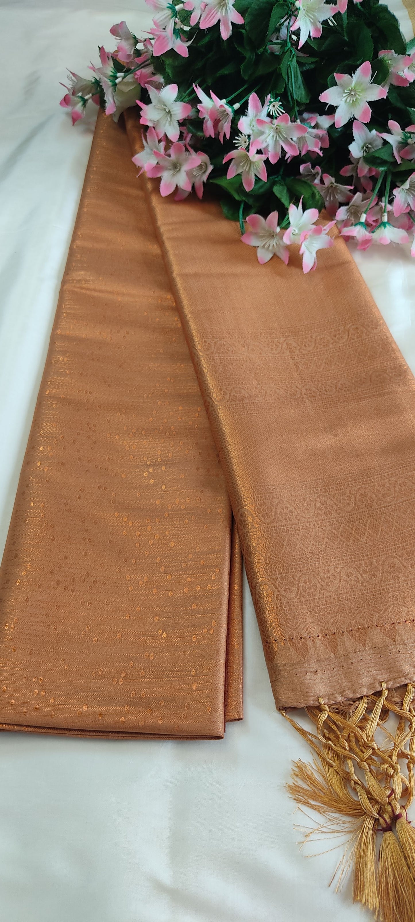 Golden Maroon soft silk saree