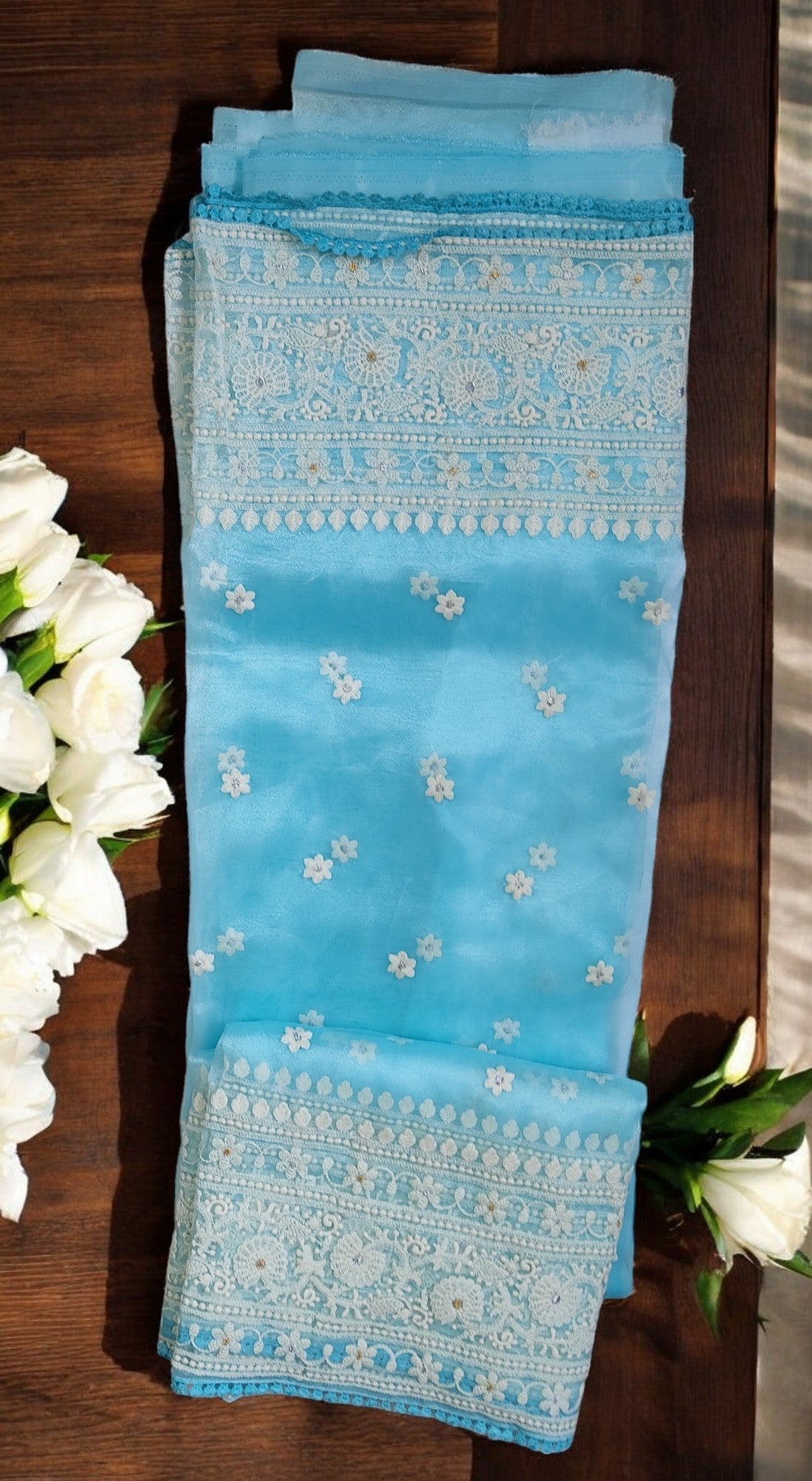 Designer Sky blue Shraddha Saree