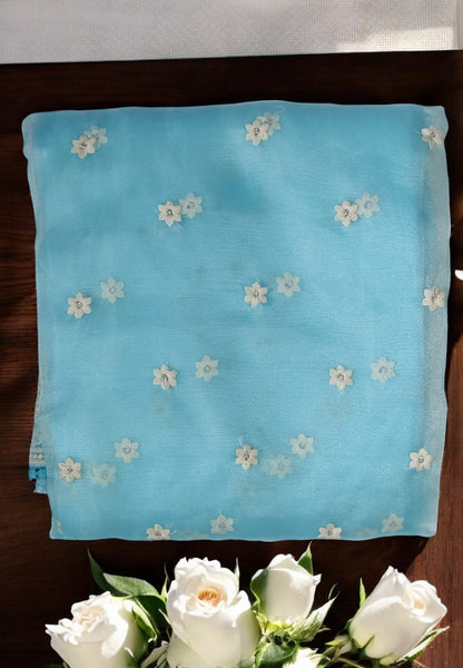 Designer Sky blue Shraddha Saree