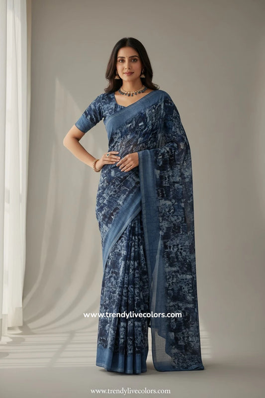 Daily wear Blue Soft Sarees