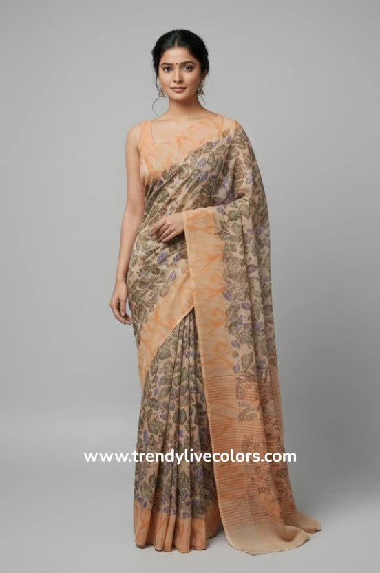 Light Peach Bipasha Soft Sarees