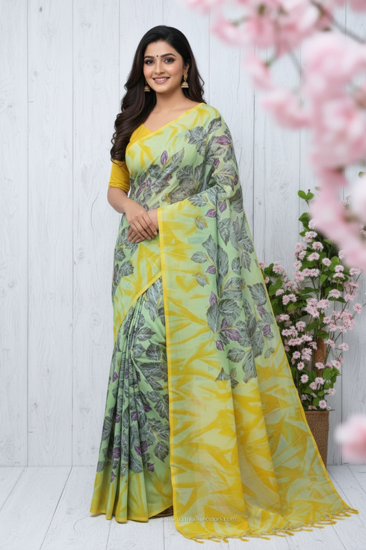 Yellow Bipasha Soft Sarees