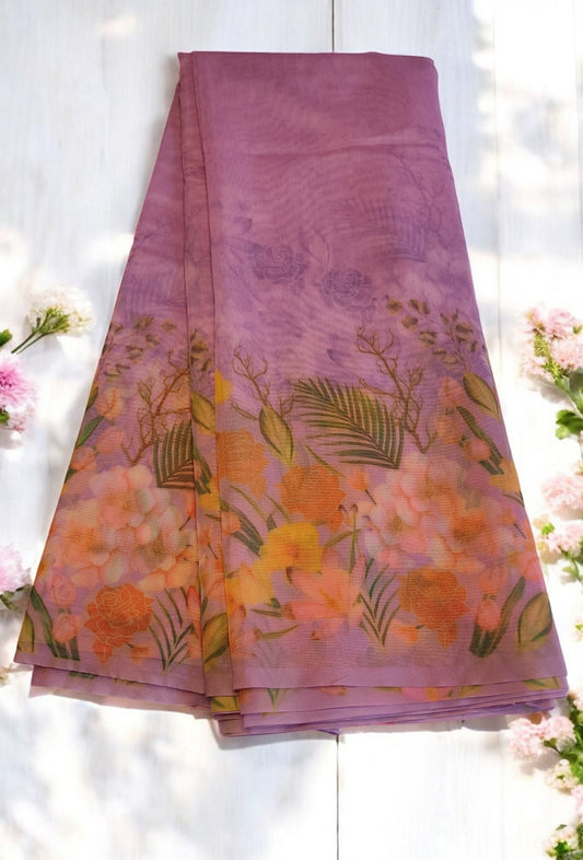 Designer Lavender Floral sarees