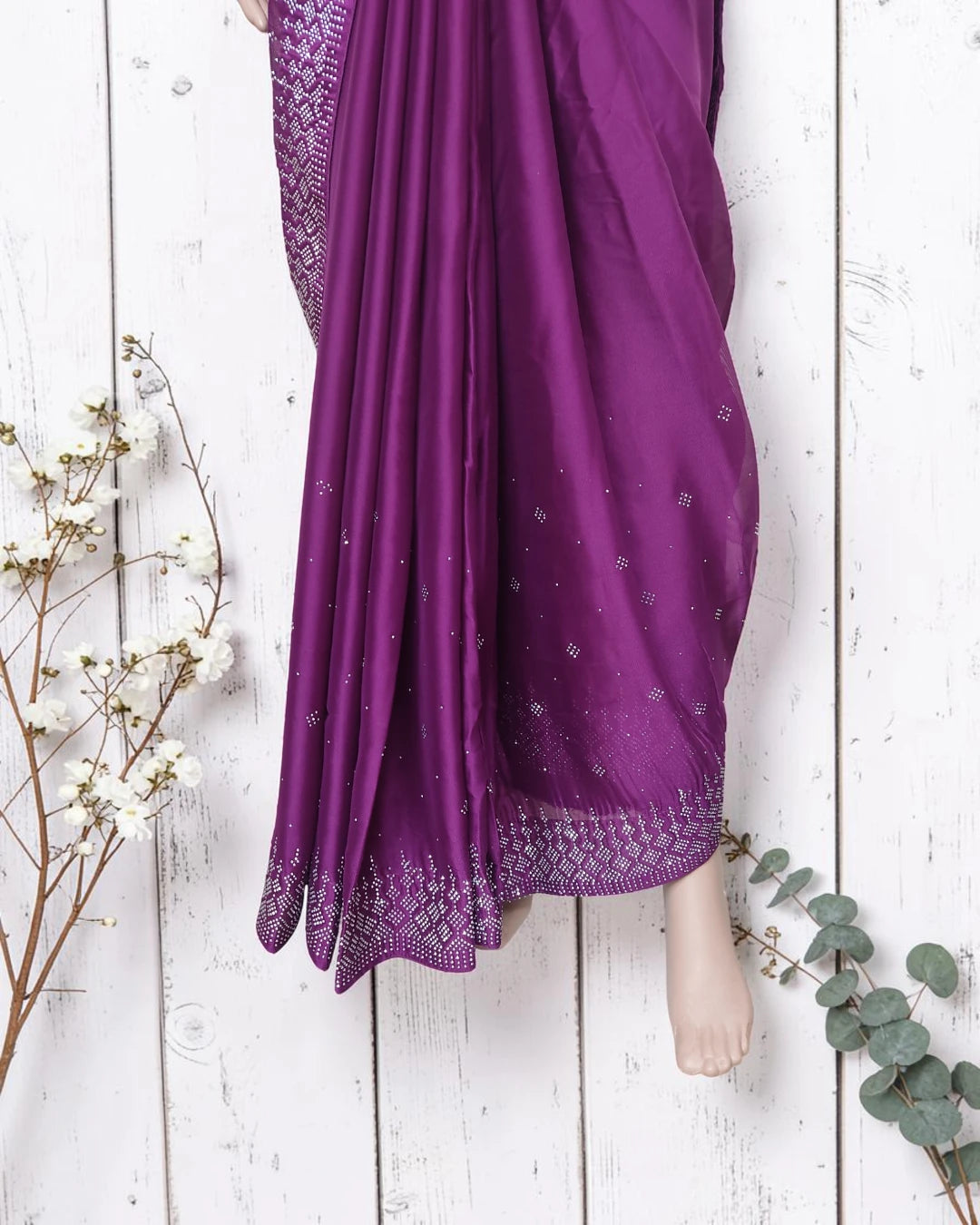 fancy saree wine color
