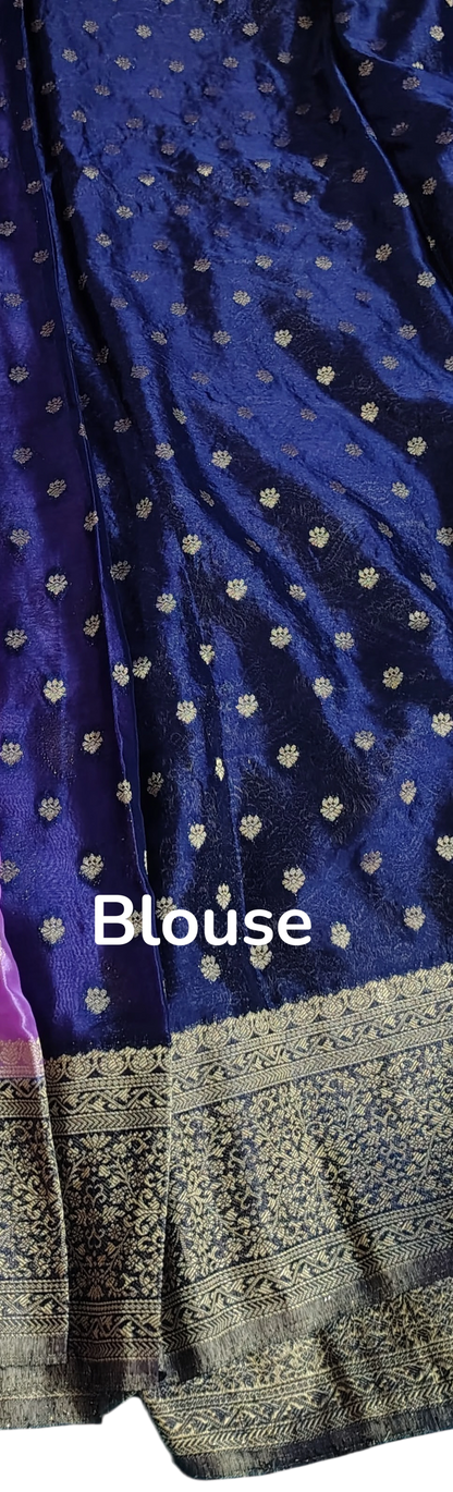 Lavender color Crepe silk saree