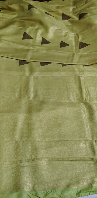 Pistachio Green Soft Silk Saree