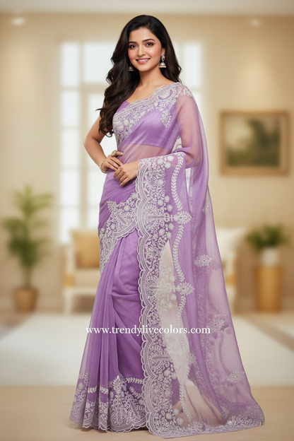 Lavender_Organza_saree