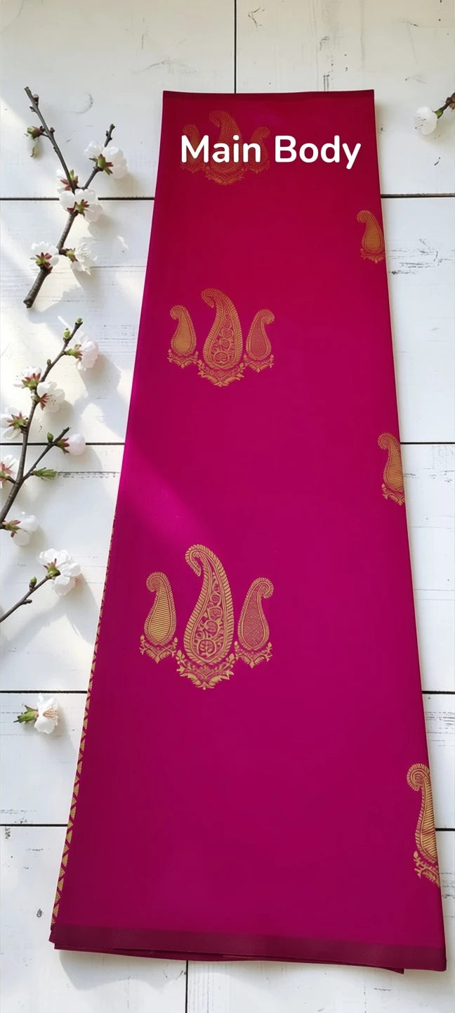 Royal Fuchsia Pink Silk Saree