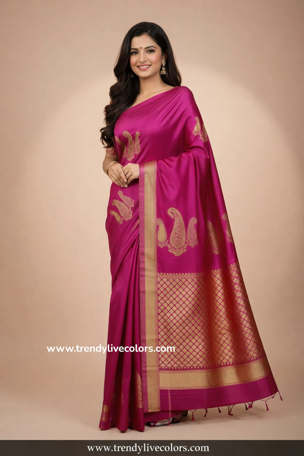 Royal Fuchsia Pink Silk Saree