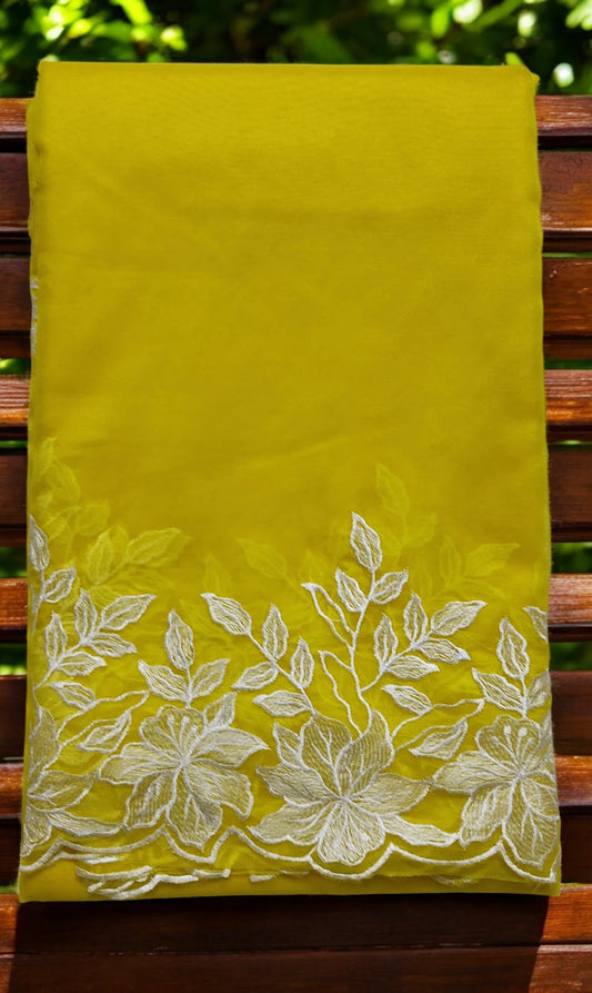 Designer Yellow Deepika Organza Saree