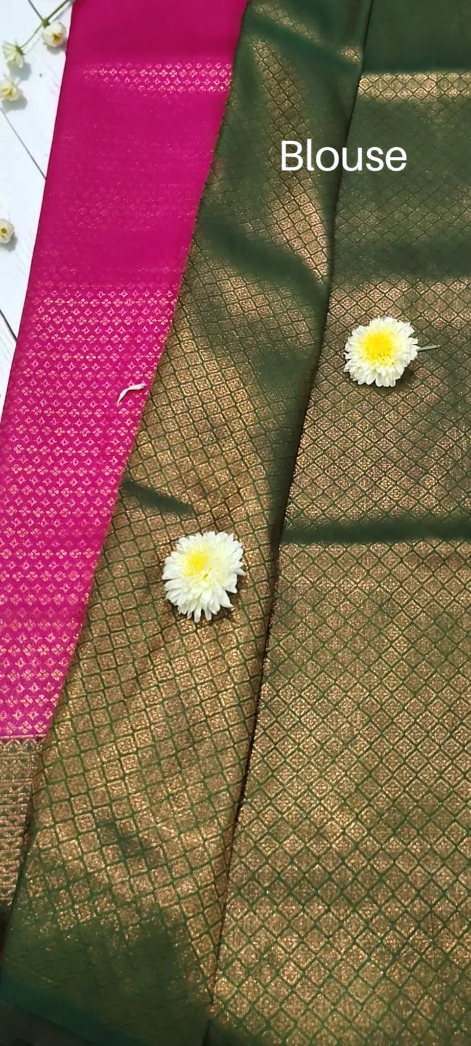POTHYS Rani Pink Copper Zari Saree