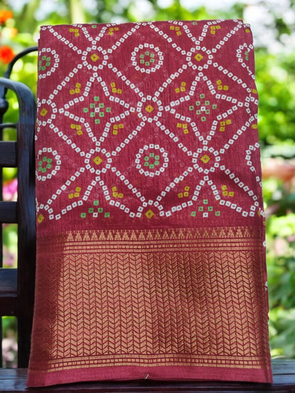 Maroon Bandini Saree