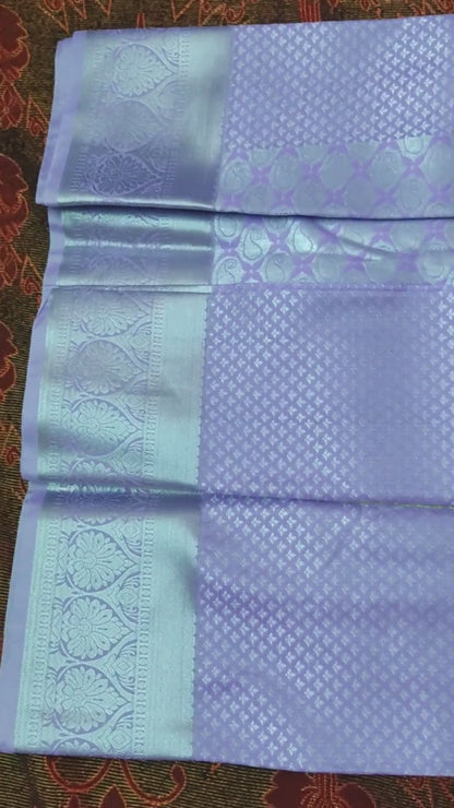 Lavender color silk saree