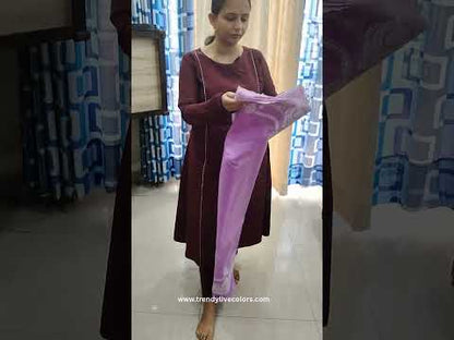 Designer Lavender Organza Saree