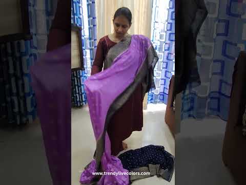 Lilac crepe silk saree for women, designer pastel wedding and party wear saree with elegant drape and premium finish.