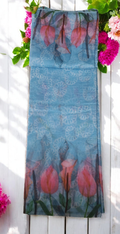 Floral georgette saree